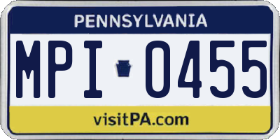 PA license plate MPI0455