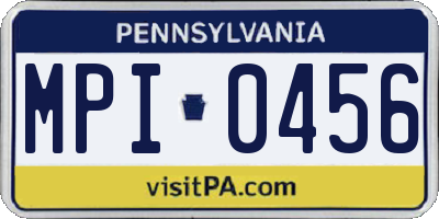 PA license plate MPI0456