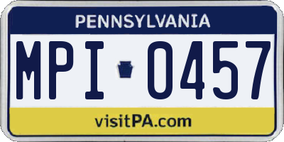 PA license plate MPI0457