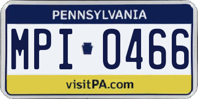 PA license plate MPI0466