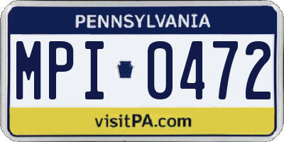 PA license plate MPI0472