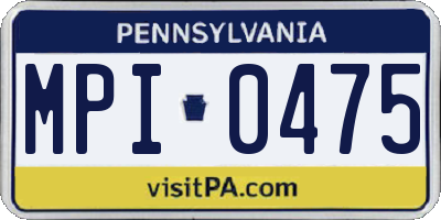 PA license plate MPI0475