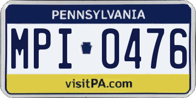PA license plate MPI0476