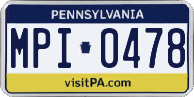 PA license plate MPI0478