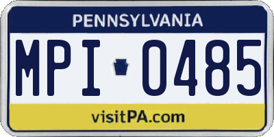 PA license plate MPI0485