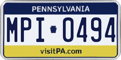 PA license plate MPI0494