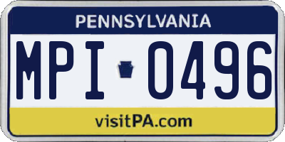 PA license plate MPI0496