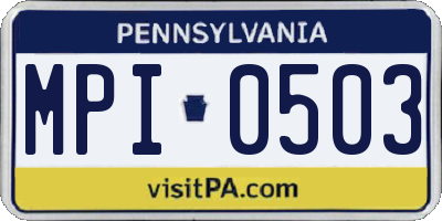 PA license plate MPI0503