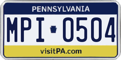 PA license plate MPI0504
