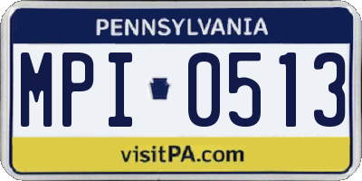 PA license plate MPI0513