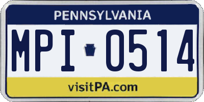 PA license plate MPI0514