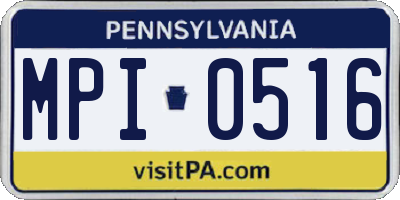 PA license plate MPI0516