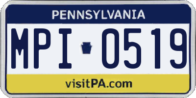 PA license plate MPI0519