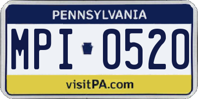 PA license plate MPI0520