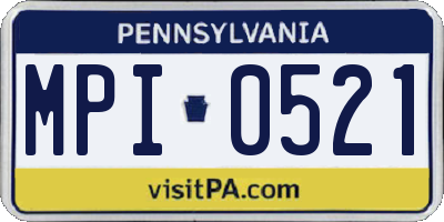 PA license plate MPI0521