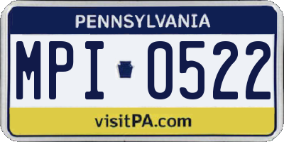 PA license plate MPI0522