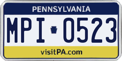 PA license plate MPI0523