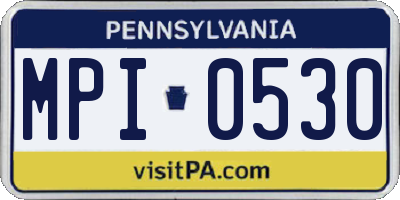 PA license plate MPI0530