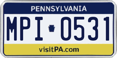 PA license plate MPI0531