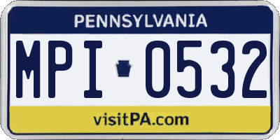 PA license plate MPI0532