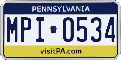 PA license plate MPI0534