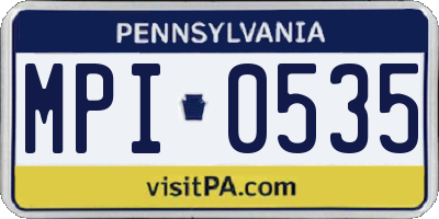 PA license plate MPI0535