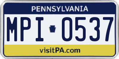 PA license plate MPI0537