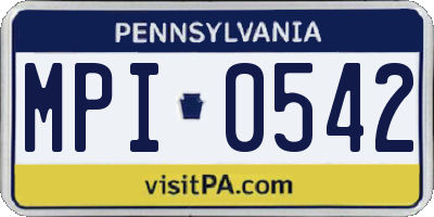 PA license plate MPI0542