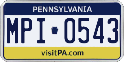 PA license plate MPI0543