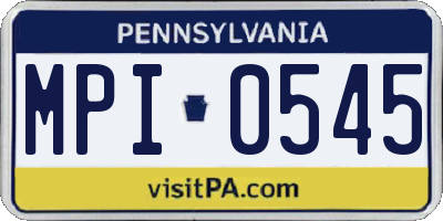 PA license plate MPI0545