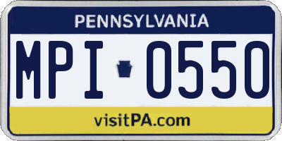 PA license plate MPI0550