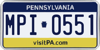 PA license plate MPI0551