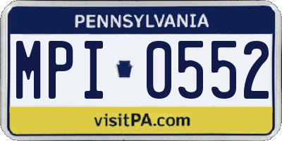 PA license plate MPI0552