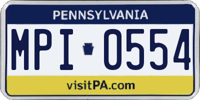 PA license plate MPI0554