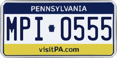 PA license plate MPI0555