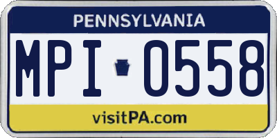 PA license plate MPI0558