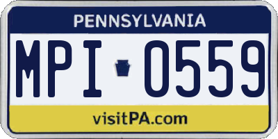 PA license plate MPI0559