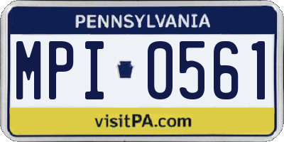 PA license plate MPI0561
