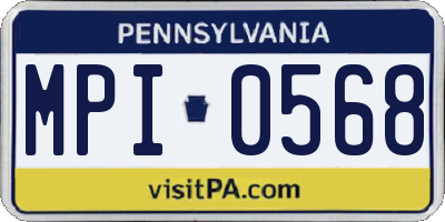 PA license plate MPI0568