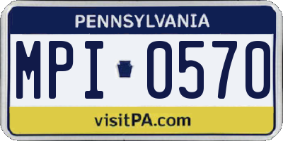 PA license plate MPI0570