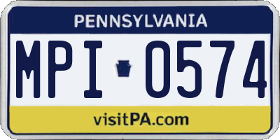 PA license plate MPI0574