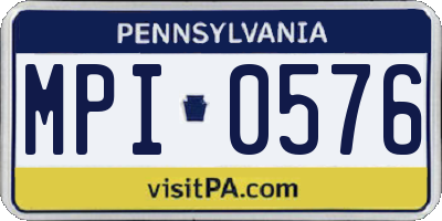 PA license plate MPI0576