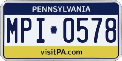 PA license plate MPI0578