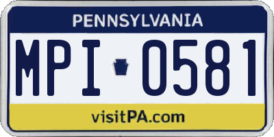 PA license plate MPI0581