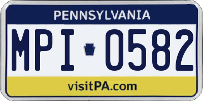 PA license plate MPI0582