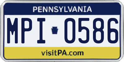 PA license plate MPI0586