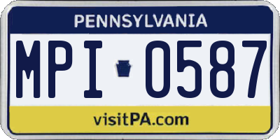 PA license plate MPI0587