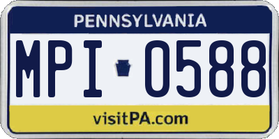 PA license plate MPI0588
