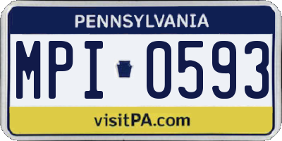 PA license plate MPI0593