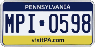 PA license plate MPI0598